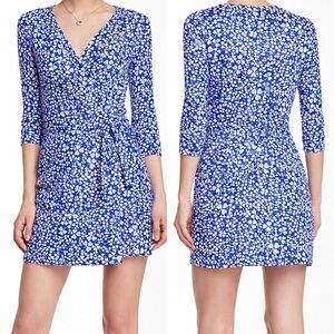 DVF New Julian Mini Classic Wrap Dress Silk Blend Two Heart Clover \\ 0
